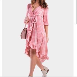 2 for $10 Francesca’s Plaid Ruffle Wrap Dress M